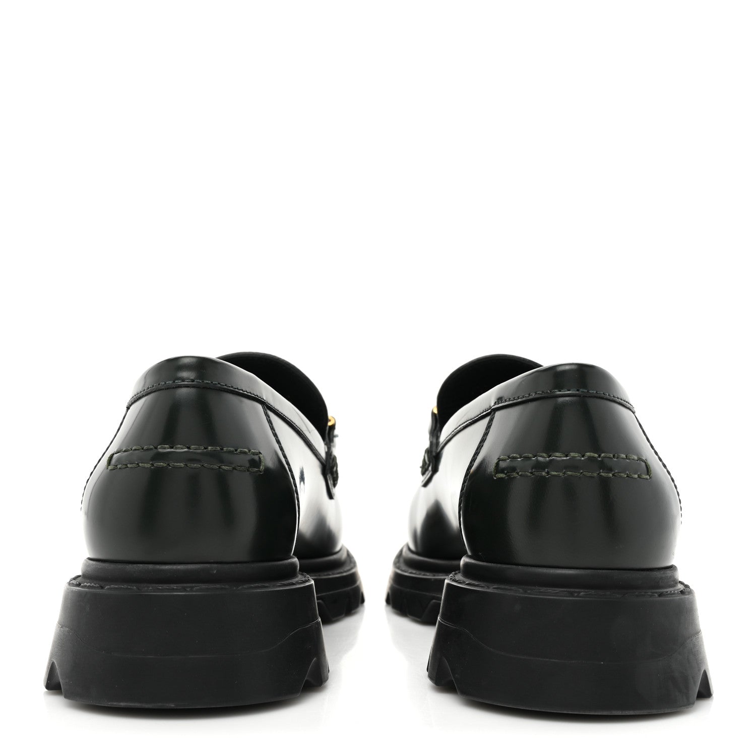 Christian Dior Brushed Calfskin Dior Code Lug Sole 15mm Loafers 38 Green 4 of 13