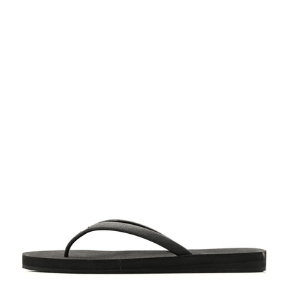 Prada Saffiano Rubber Metal Triangle Thong Sandals 37 Black 1 of 12