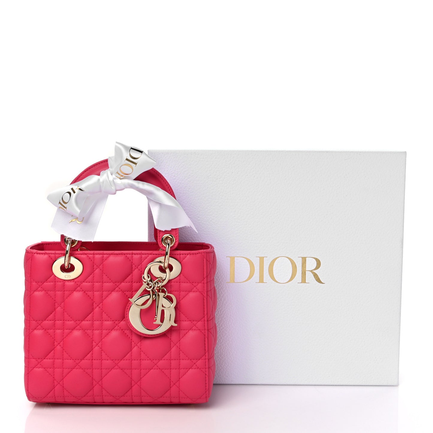 Lambskin Cannage Small My ABCDior Lady Dior Fraise