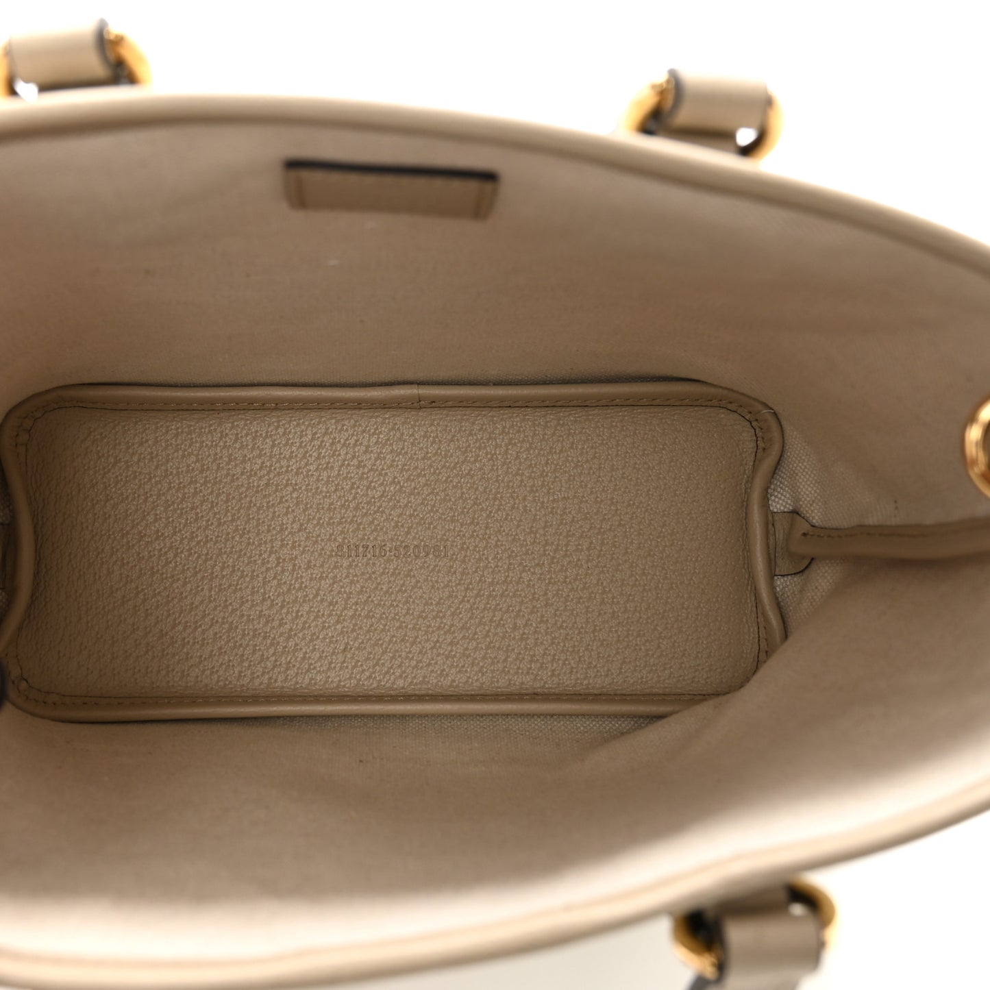 GG Supreme Monogram Textured Dollar Calfskin Mini Ophidia Shoulder Tote Bag Bag Beige Mystic White Oatmeal