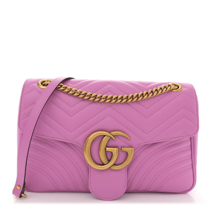 Gucci Calfskin Matelasse Medium GG Marmont Shoulder Bag Candy Mousse 1 of 11
