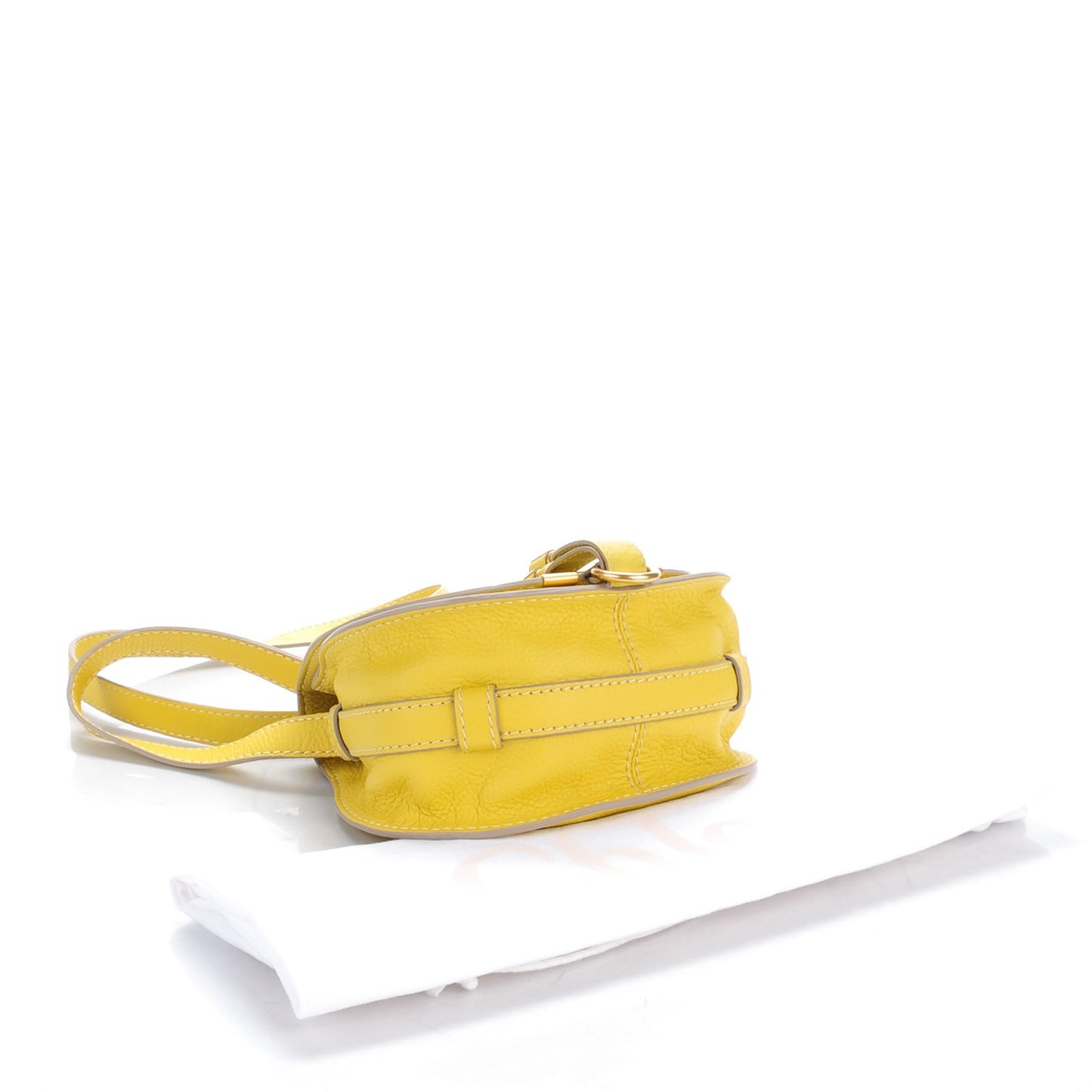 Calfskin Mini Marcie Round Crossbody Bag Neon Yellow