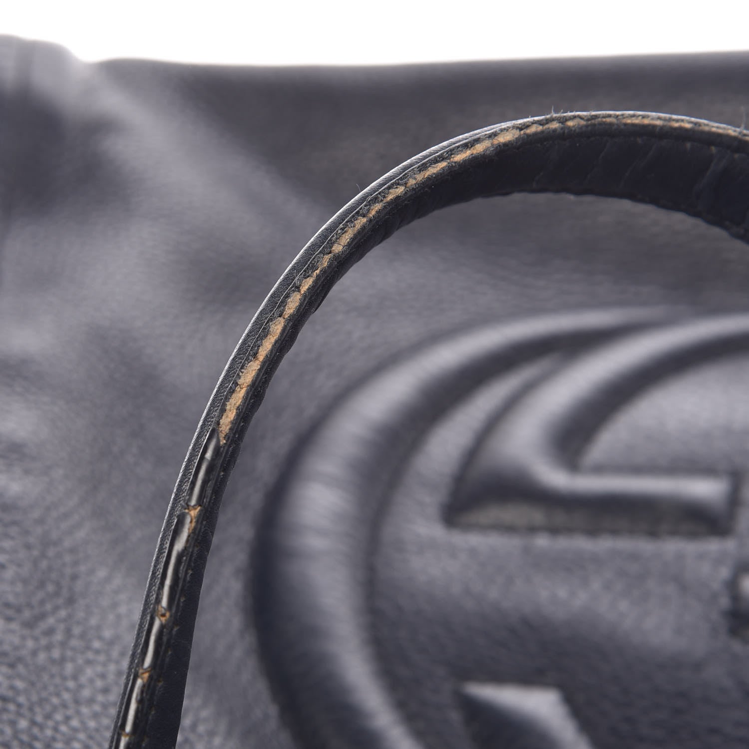 Gucci Pebbled Calfskin Medium Soho Shoulder Bag Blue 12 of 17