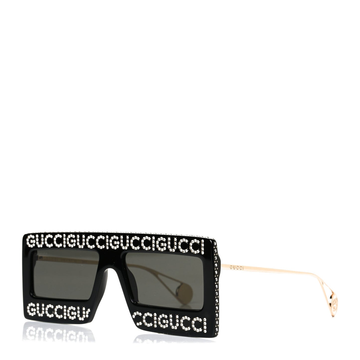 Acetate Crystal Mask-Frame Sunglasses GG0431S Black