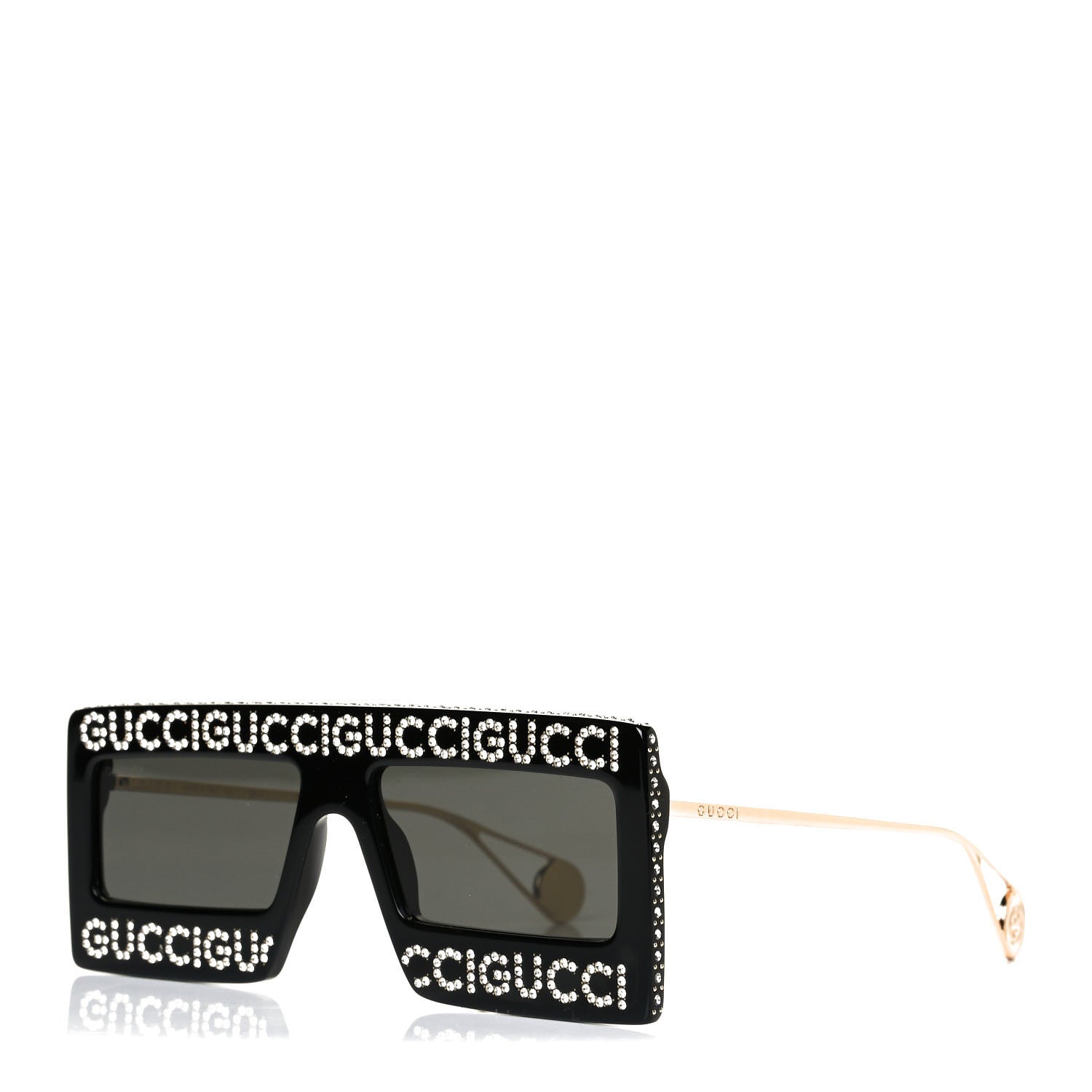 Gucci Acetate Crystal Mask-Frame Sunglasses GG0431S Black 1 of 6