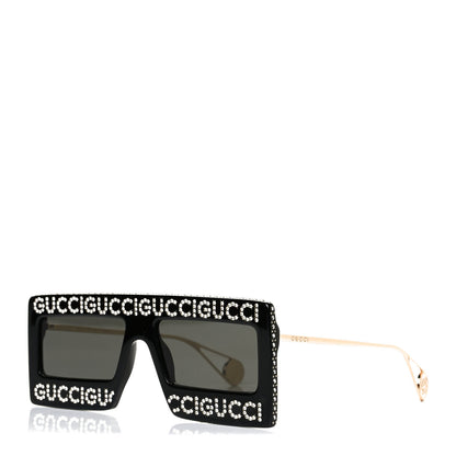 Gucci Acetate Crystal Mask-Frame Sunglasses GG0431S Black 1 of 6