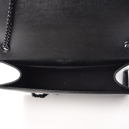 Saint Laurent Grain De Poudre Medium Classic Monogram Kate Satchel Black 5 of 10