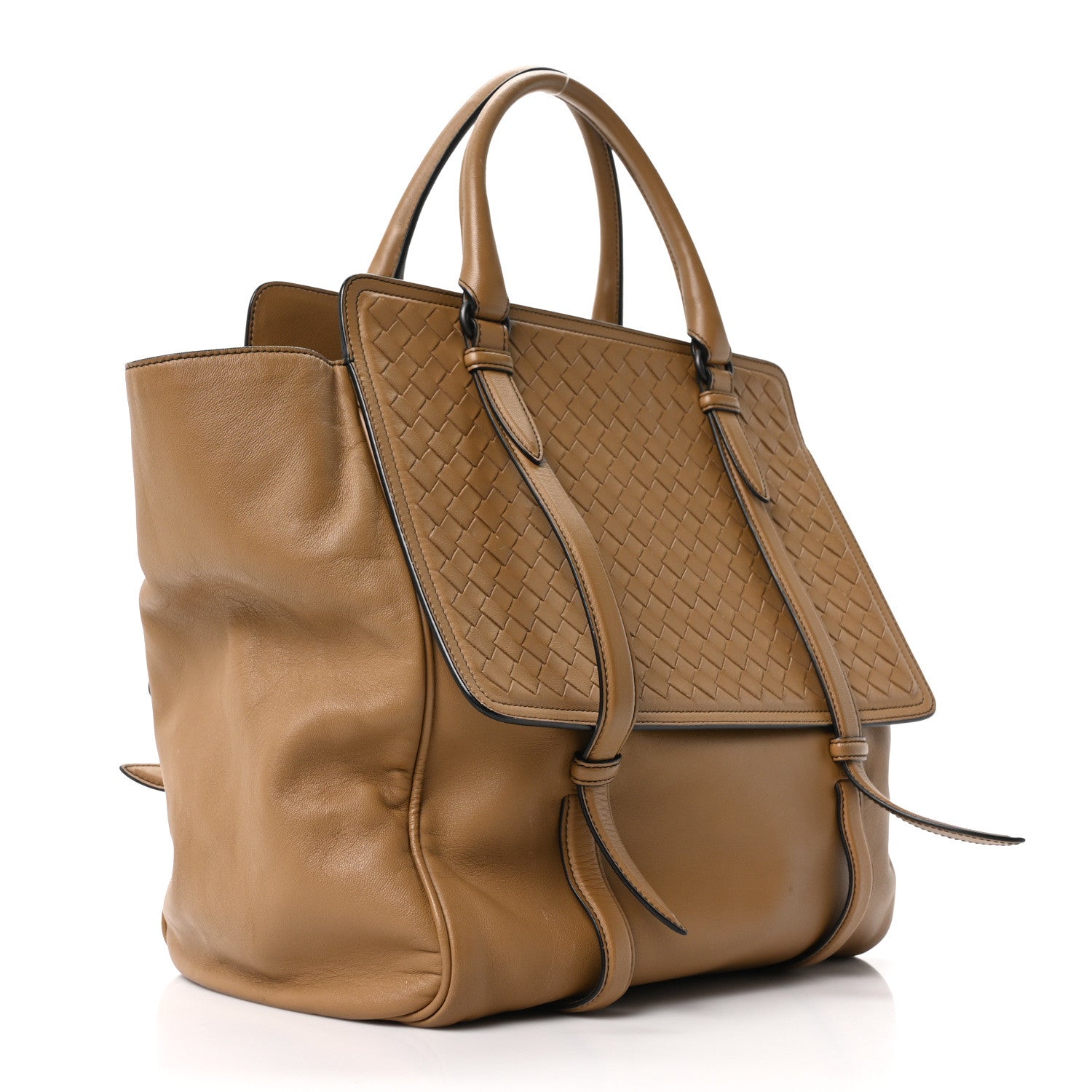 Bottega Veneta Nappa Intrecciato Large Flap Tote Camel 3 of 9