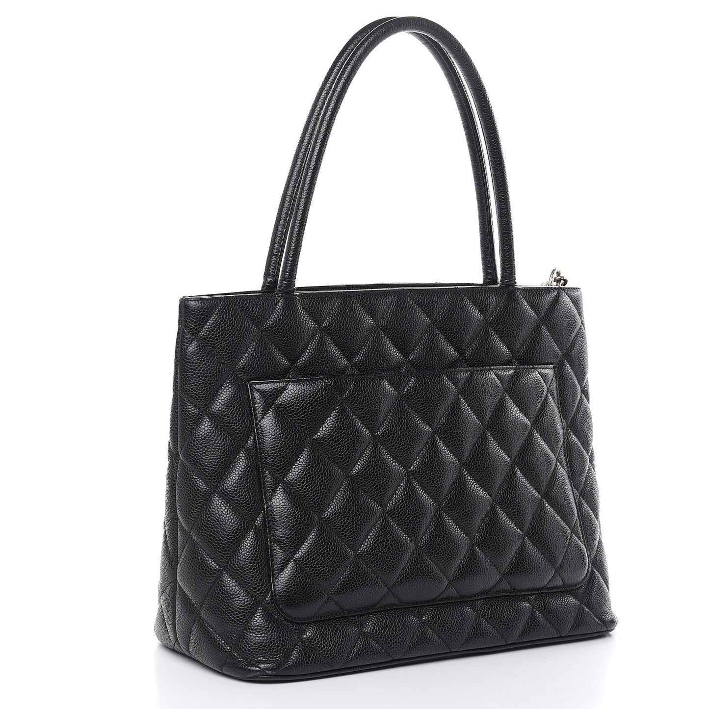 Caviar Quilted Medallion Tote Black