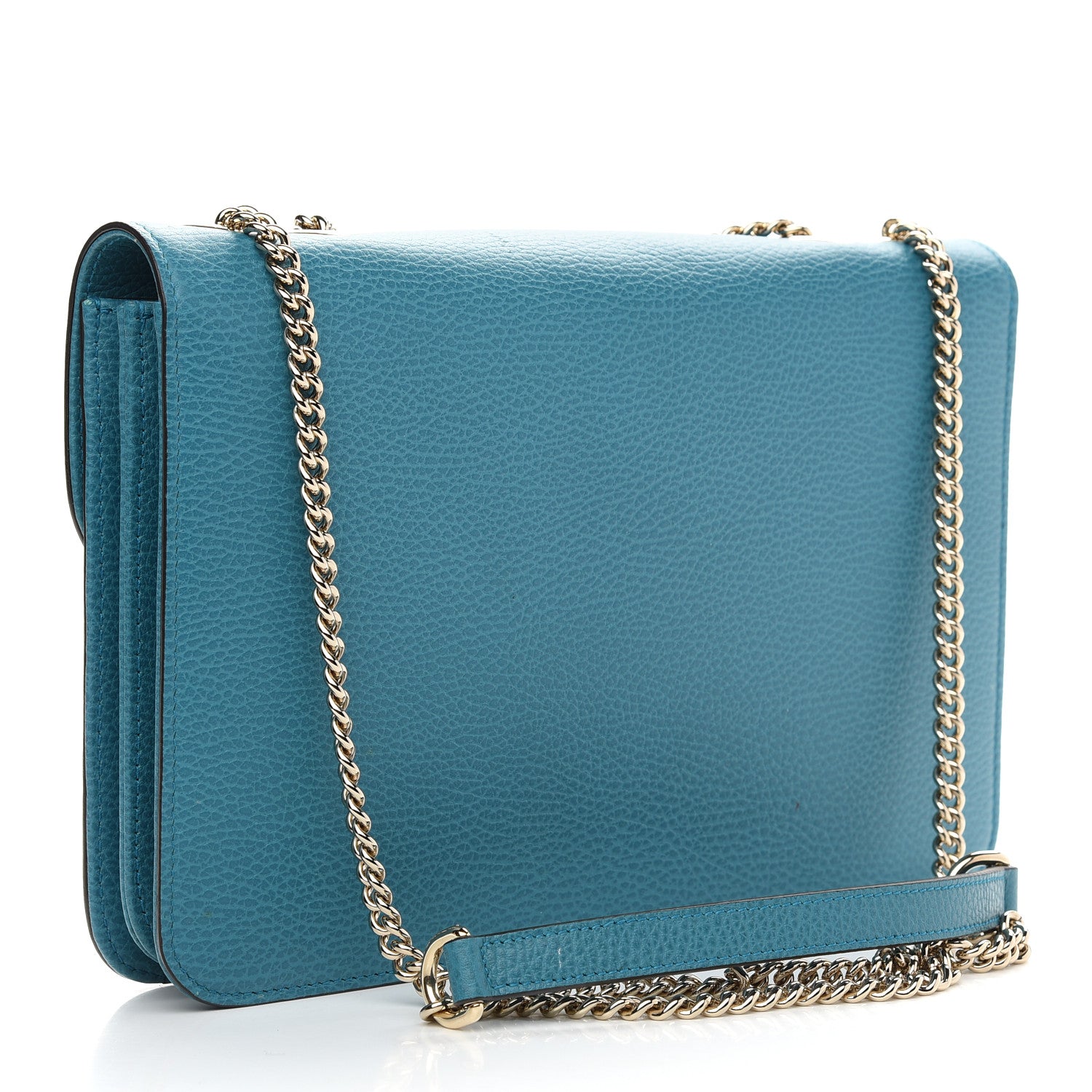 Gucci Dollar Calfskin Interlocking G Shoulder Bag Deep Cobalt 3 of 11