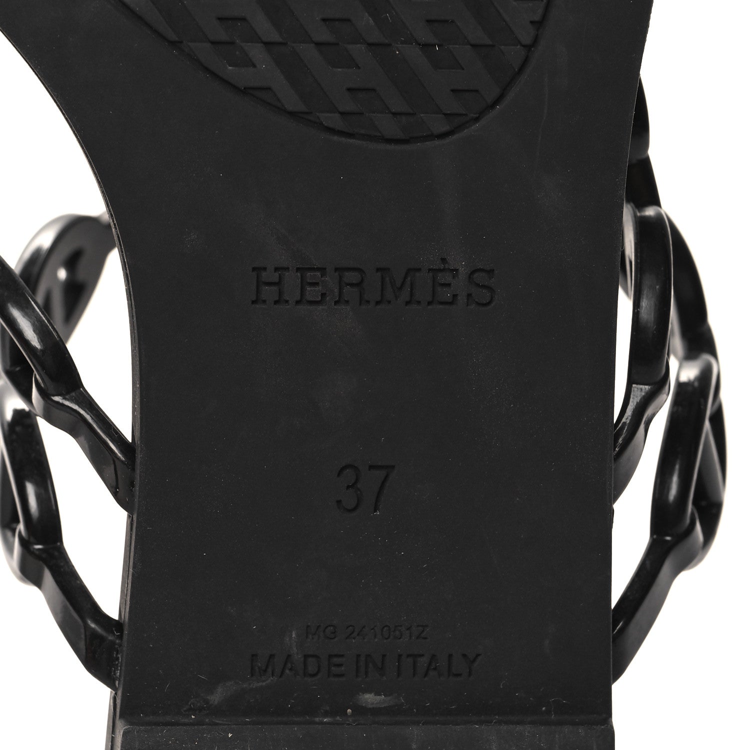 Hermes Rubber Chaine d'Ancre Island Sandals 37 Black 7 of 9