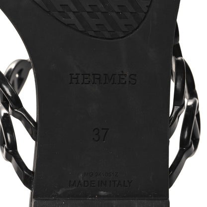 Hermes Rubber Chaine d'Ancre Island Sandals 37 Black 7 of 9