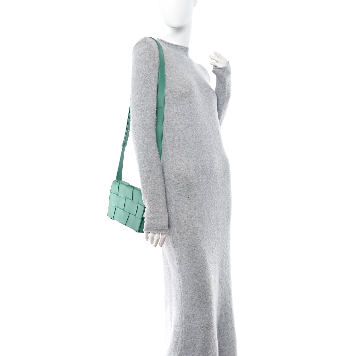 Lambskin Maxi Intrecciato Small Cassette Crossbody Bag Mermaid