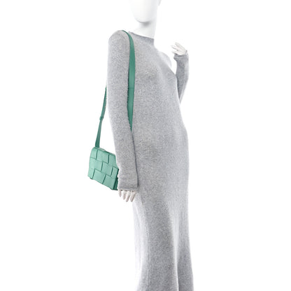 Bottega Veneta Lambskin Maxi Intrecciato Small Cassette Crossbody Bag Mermaid 2 of 16