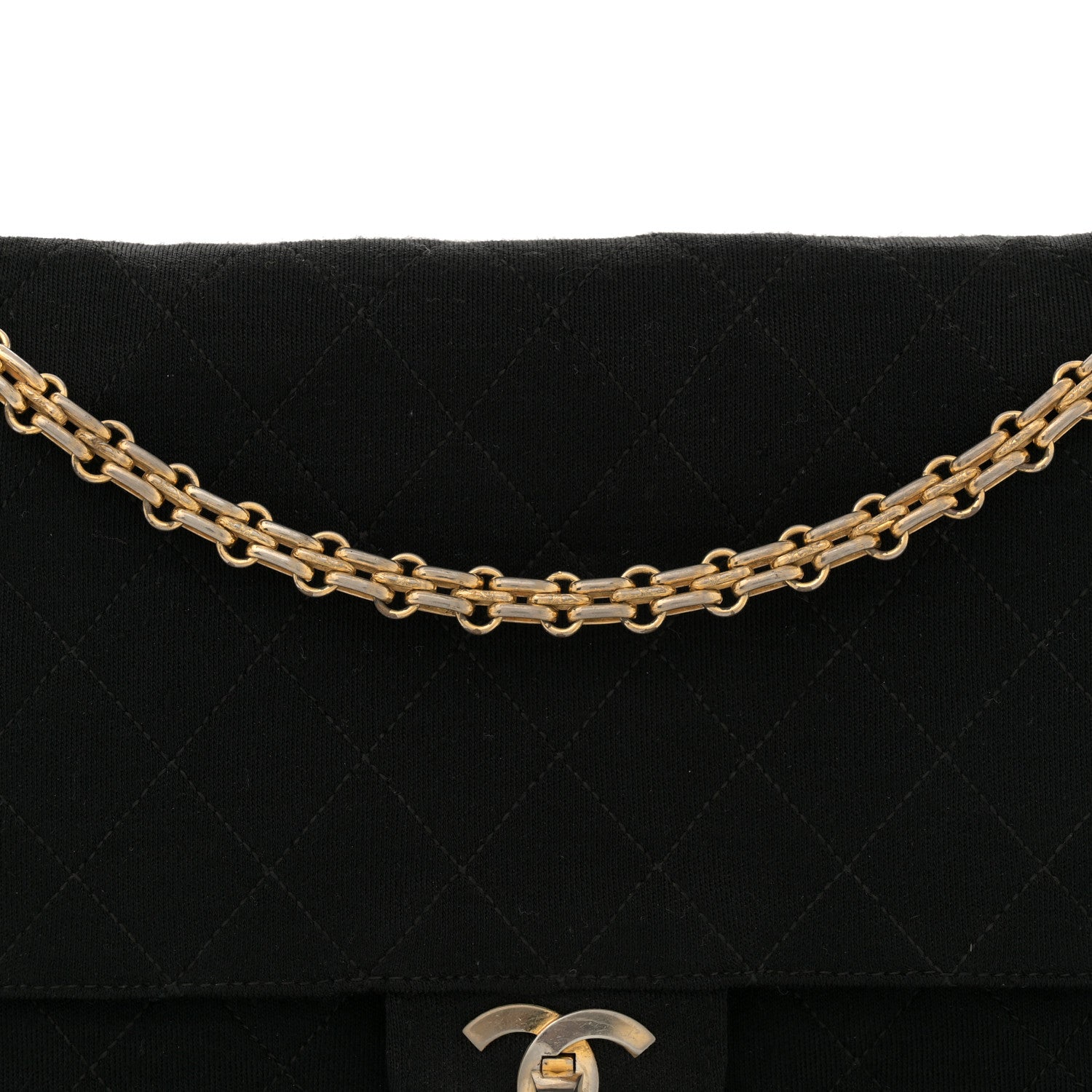 Chanel Jersey Quilted Medium Double Flap Black 8 of 12