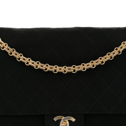 Chanel Jersey Quilted Medium Double Flap Black 8 of 12