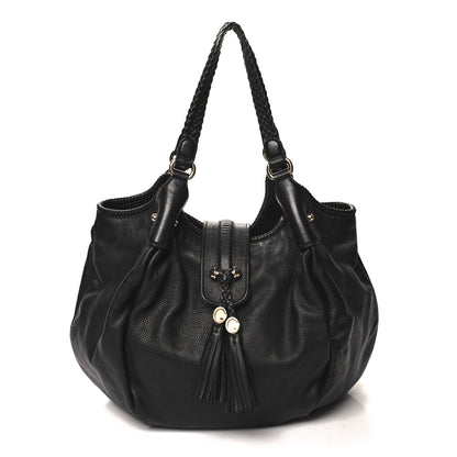 Gucci Pebbled Calfskin Medium Marrakech Shoulder Bag Black 1 of 10