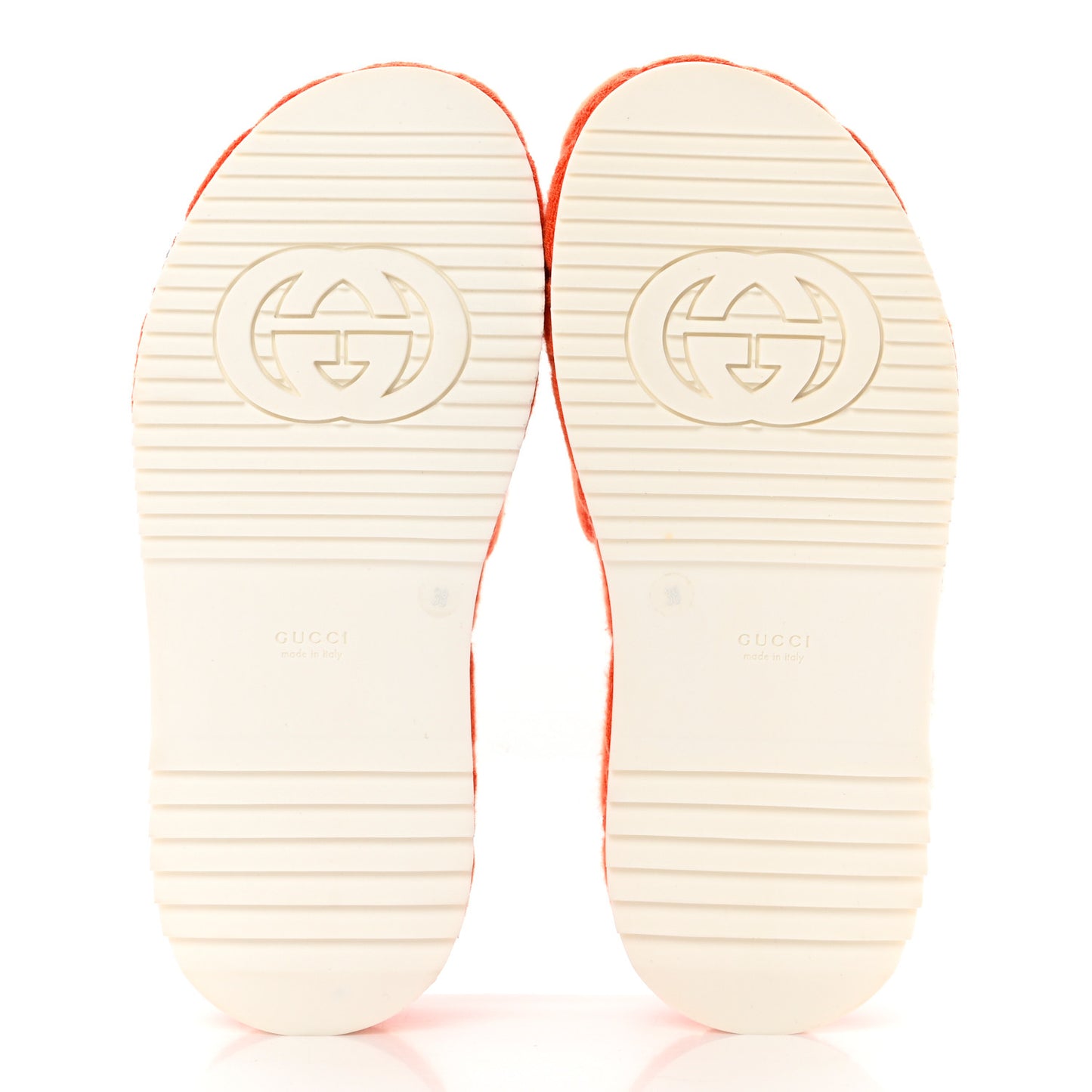 Terry Cloth GG Monogram Angelina Platform 55mm Slide Sandals 38 Deep Orange