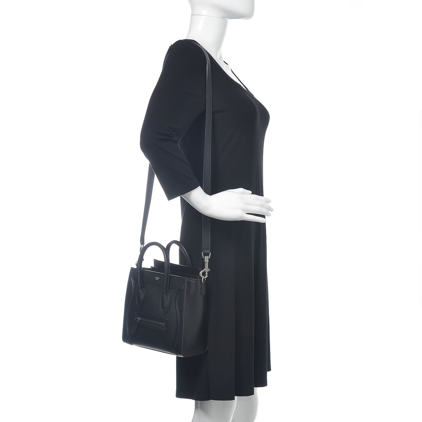 Drummed Calfskin Nano Luggage Black