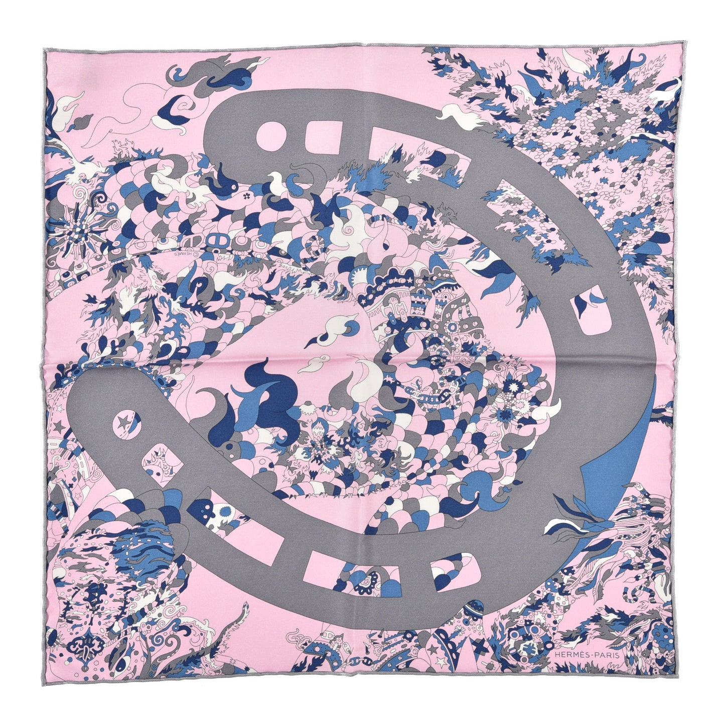 Silk Vintage Quatre Chevaux Detail Rose Gris