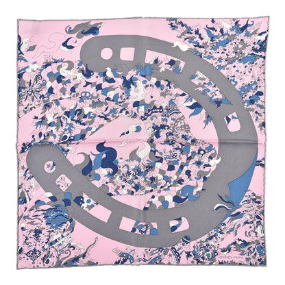 Hermes Silk Vintage Quatre Chevaux Detail Rose Gris 1 of 4