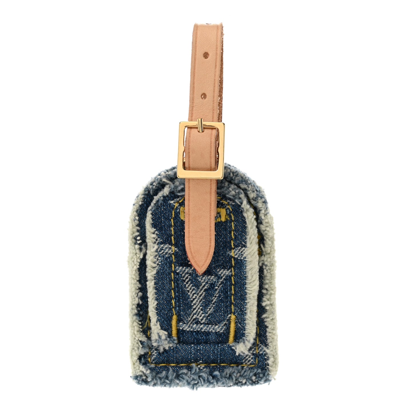Monogram Denim Carryall Luggage Tag Blue