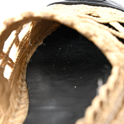 Chanel Raffia Fabric CC Espadrilles 38 Beige Black 13 of 14