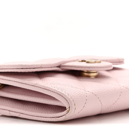 Chanel Caviar Quilted Flap Card Holder On Chain Pink 10 of 12