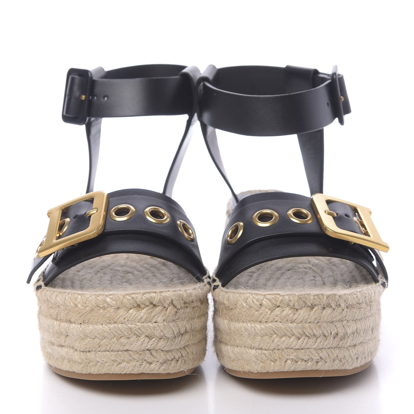 Calfskin D-Dior Espadrille Platform Sandals 37 Black