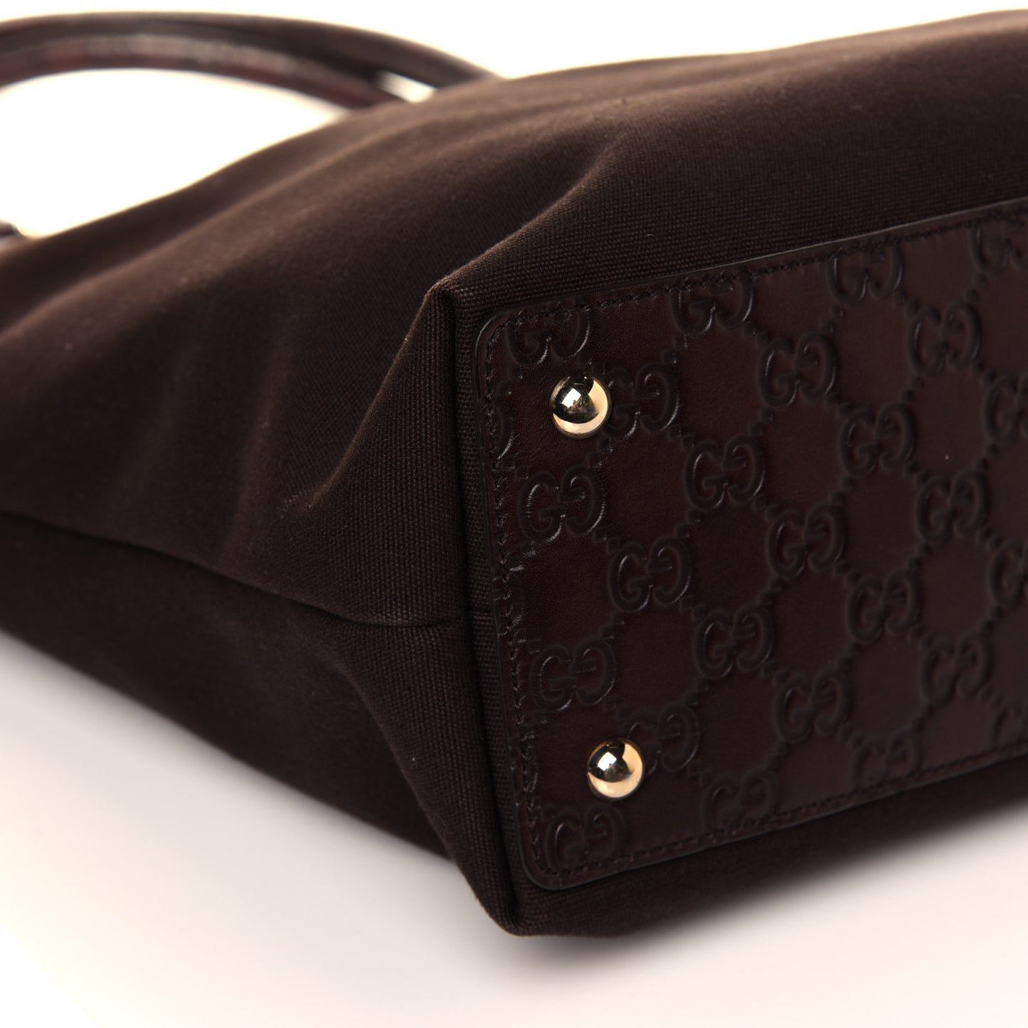 Guccissima Trim Canvas Hobo Dark Brown