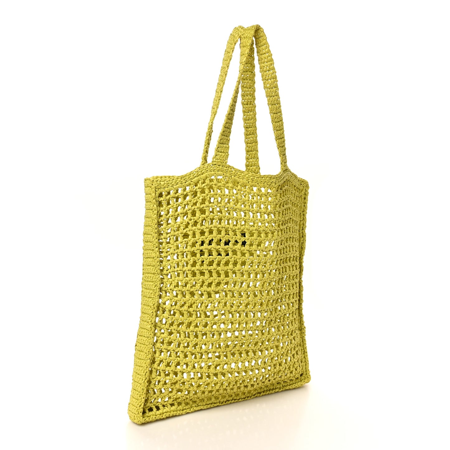Yarn Raffia Effect Crochet Logo Embroidered Tote Bag Cedro