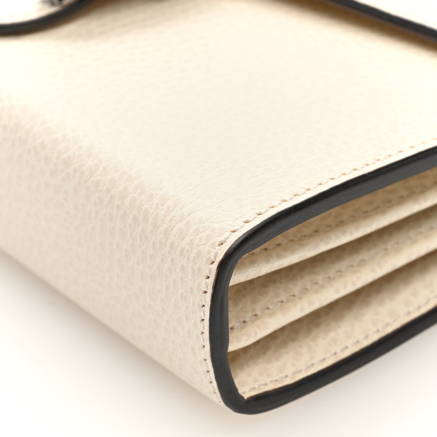 Dollar Calfskin Mini Dionysus Chain Wallet Mystic White