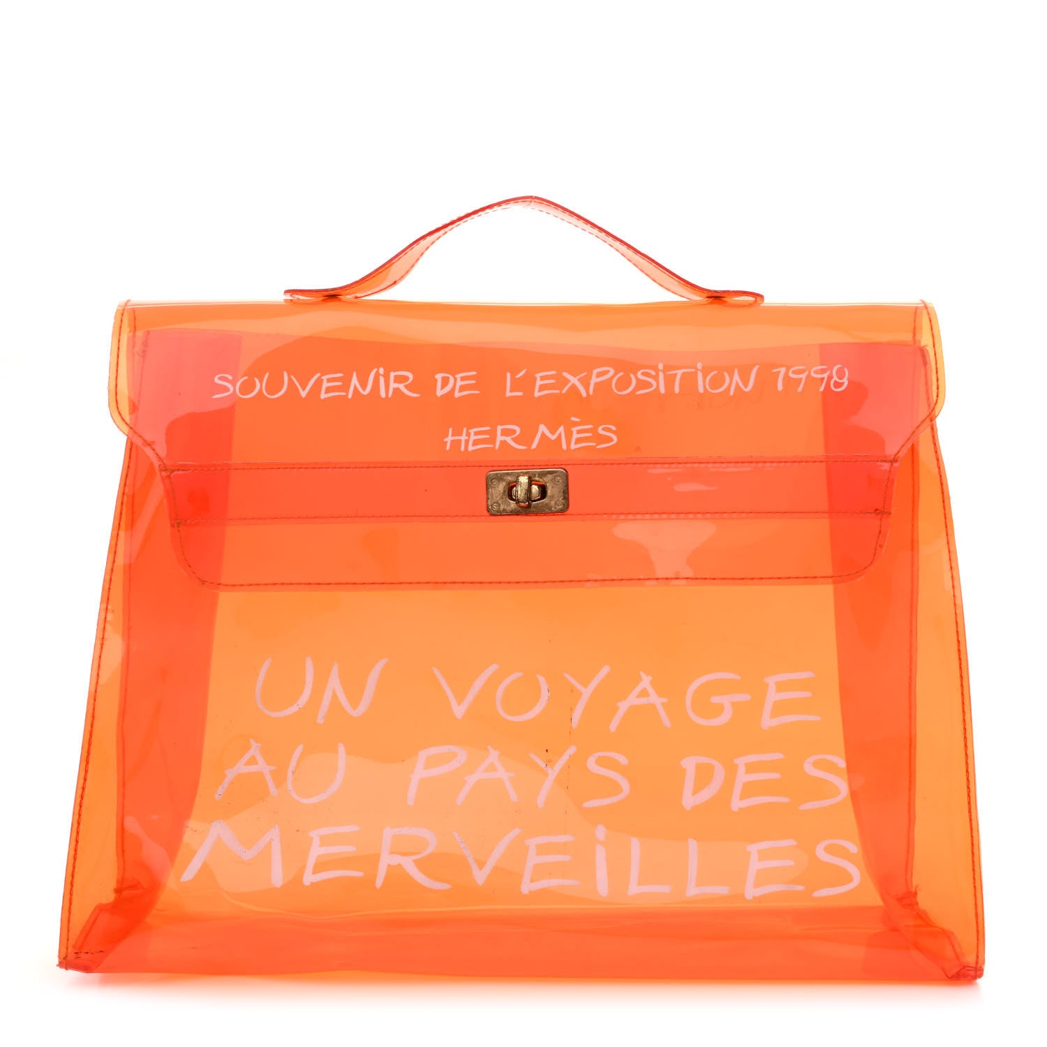 Hermes Vinyl Souvenir De L'Exposition Kelly Orange 1 of 12