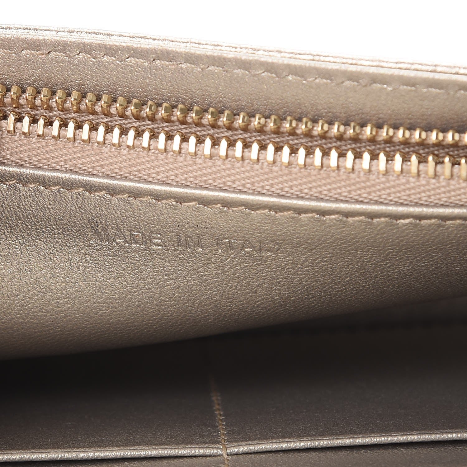 Christian Dior Metallic Grained Calfskin Diorama Wallet on Chain Pouch Light Gold 7 of 10