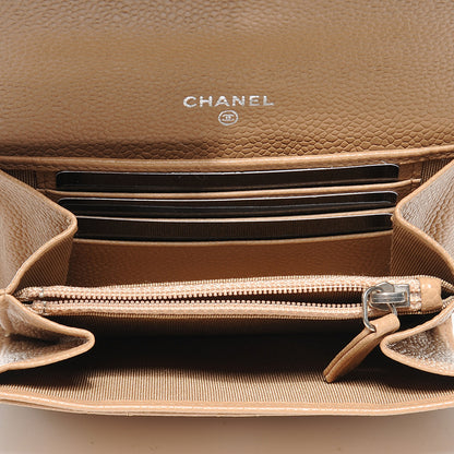 Chanel Caviar Small Compact Wallet Beige 6 of 8