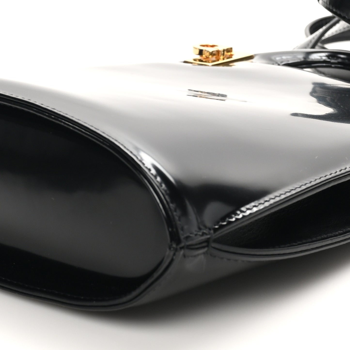 Brushed Calfskin North South Wanda Top Handle Bag Black