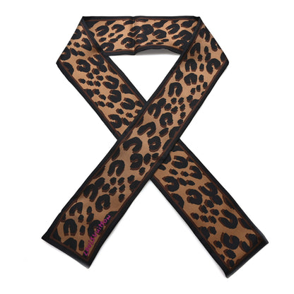Louis Vuitton Silk Leopard Bandeau Scarf Marron 1 of 3