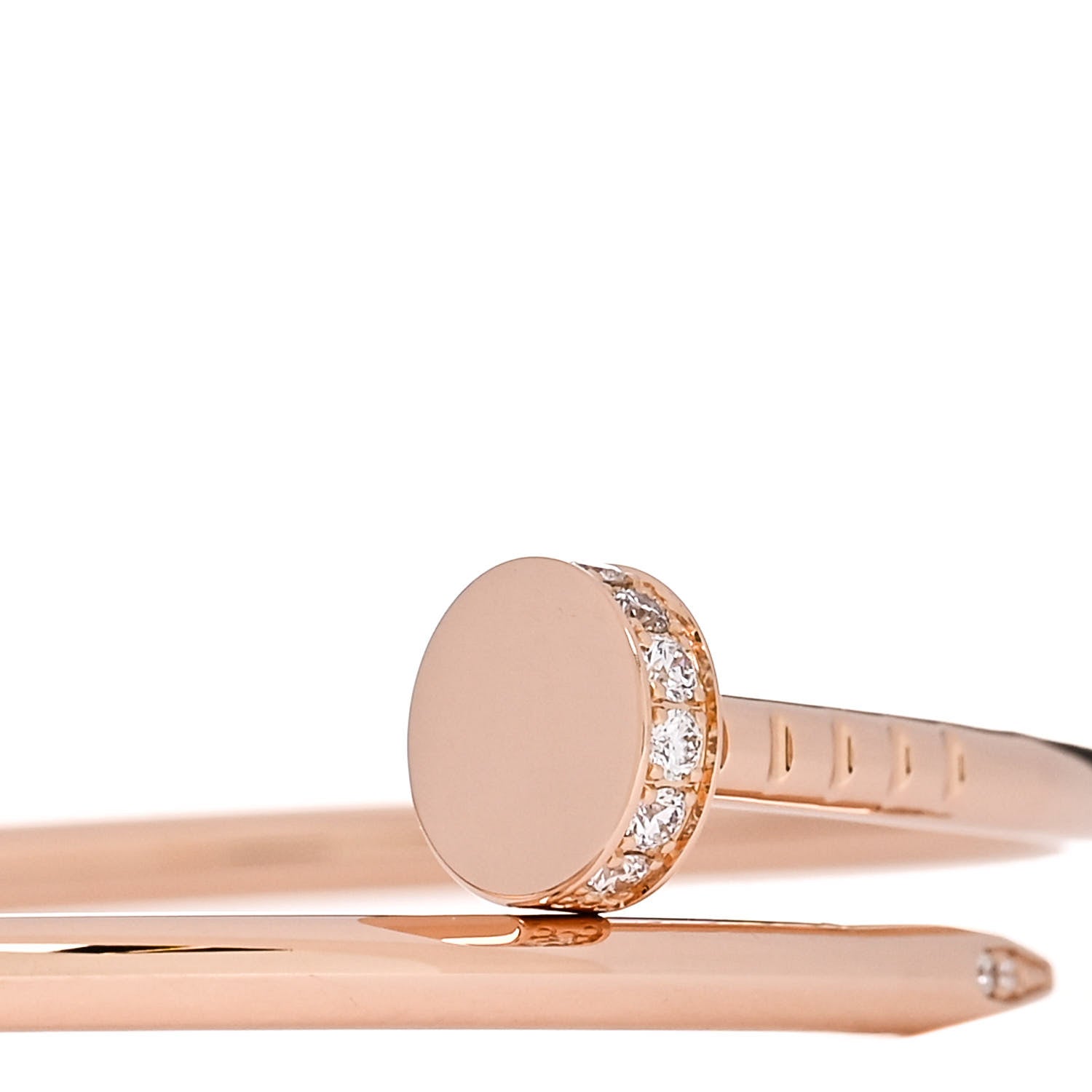 Cartier 18K Pink Gold Diamond Small Juste Un Clou Bracelet 14 3 of 5