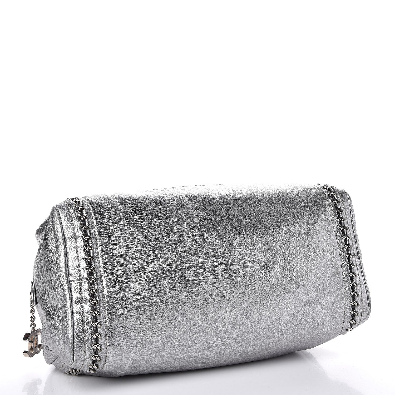 Chanel Metallic Goatskin Medium Luxe Ligne Bowler Silver 4 of 7