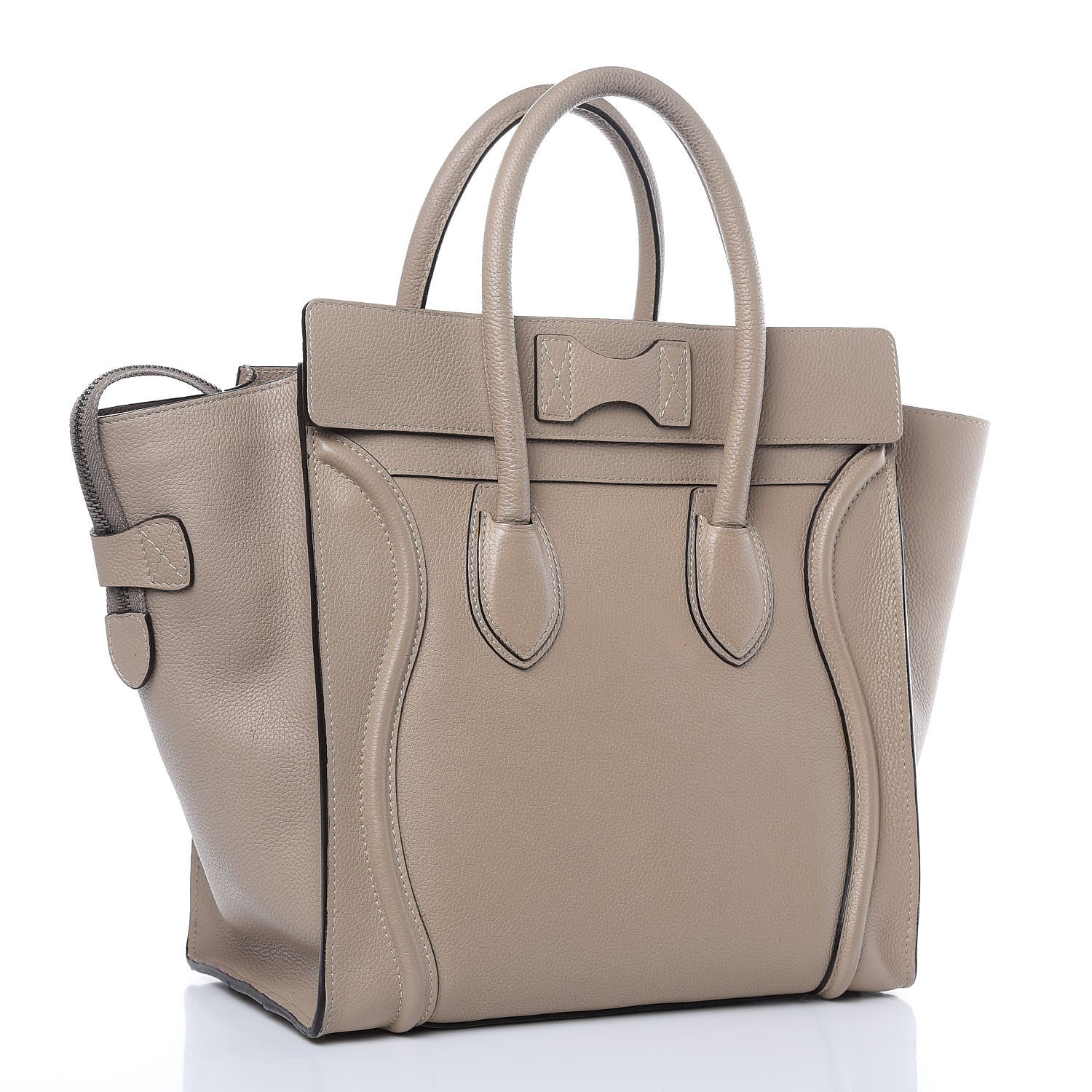 Celine Drummed Calfskin Mini Luggage Dune 3 of 21
