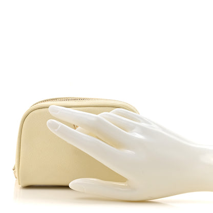 Chanel Grained Calfskin CC Button Small Pouch Cosmetic Case Yellow 2 of 9