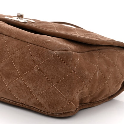Chanel Ultra Soft Suede Calfskin Large Natural Beauty Flap Brown 10 of 11