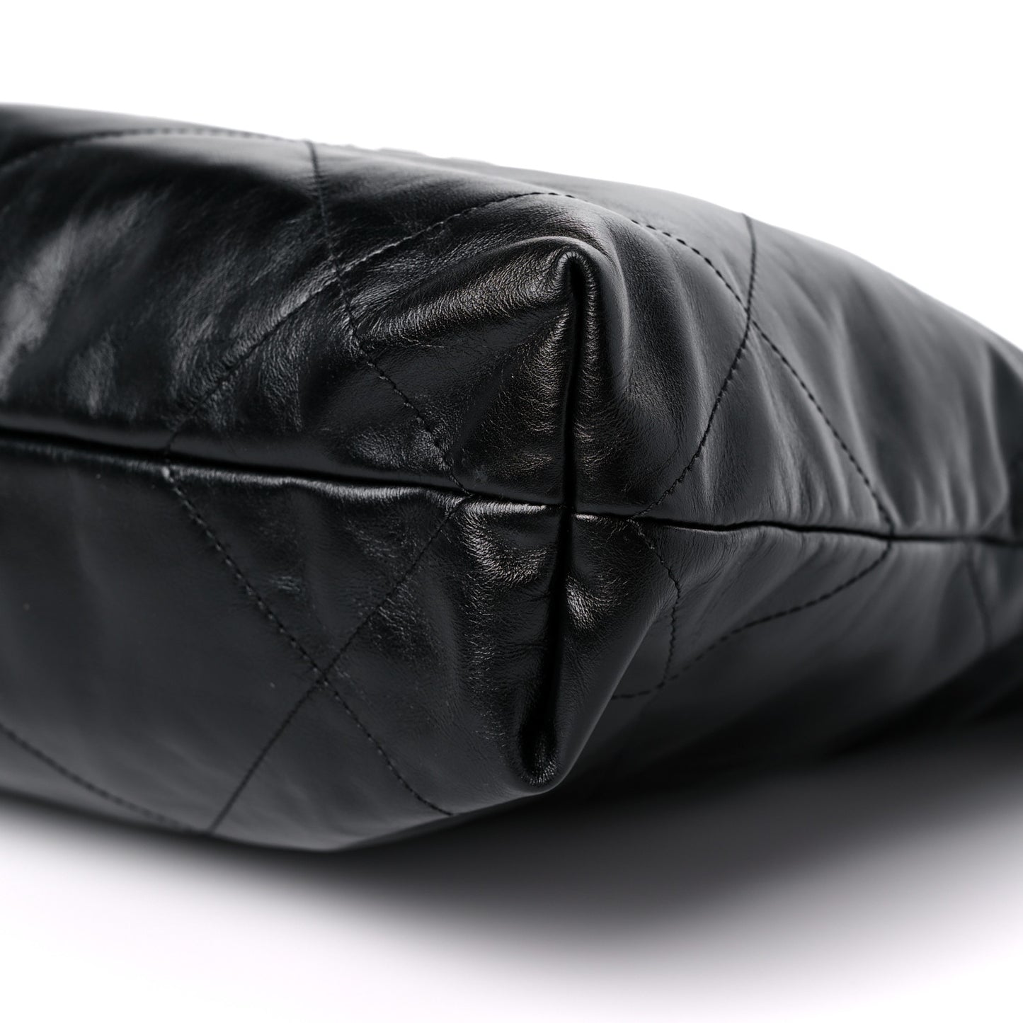 Shiny Calfskin Quilted Small Chanel 22 Black
