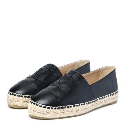 Chanel Lambskin CC Espadrilles 37 Black 3 of 11