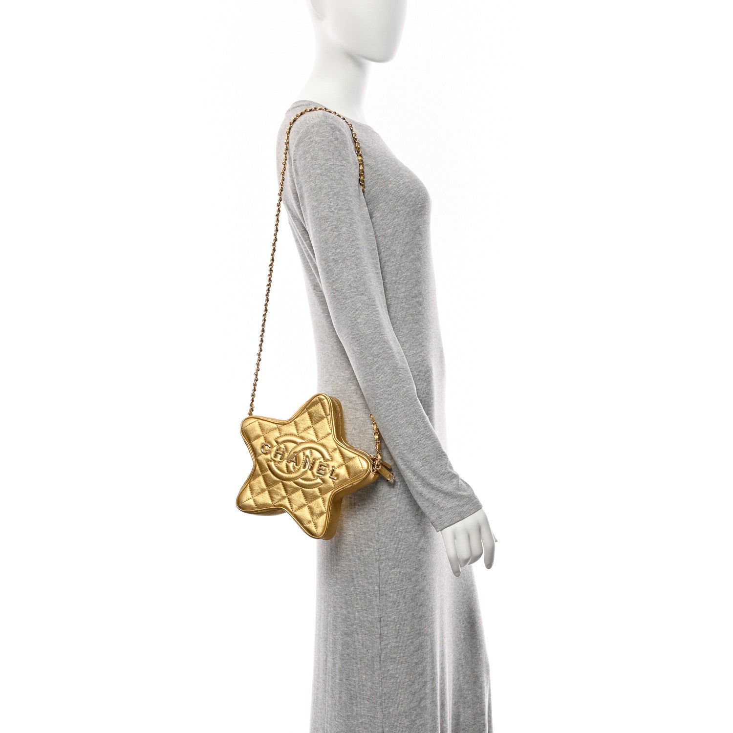 Chanel Metallic Lambskin Quilted Walk Of Fame Star Bag Gold 2 of 10