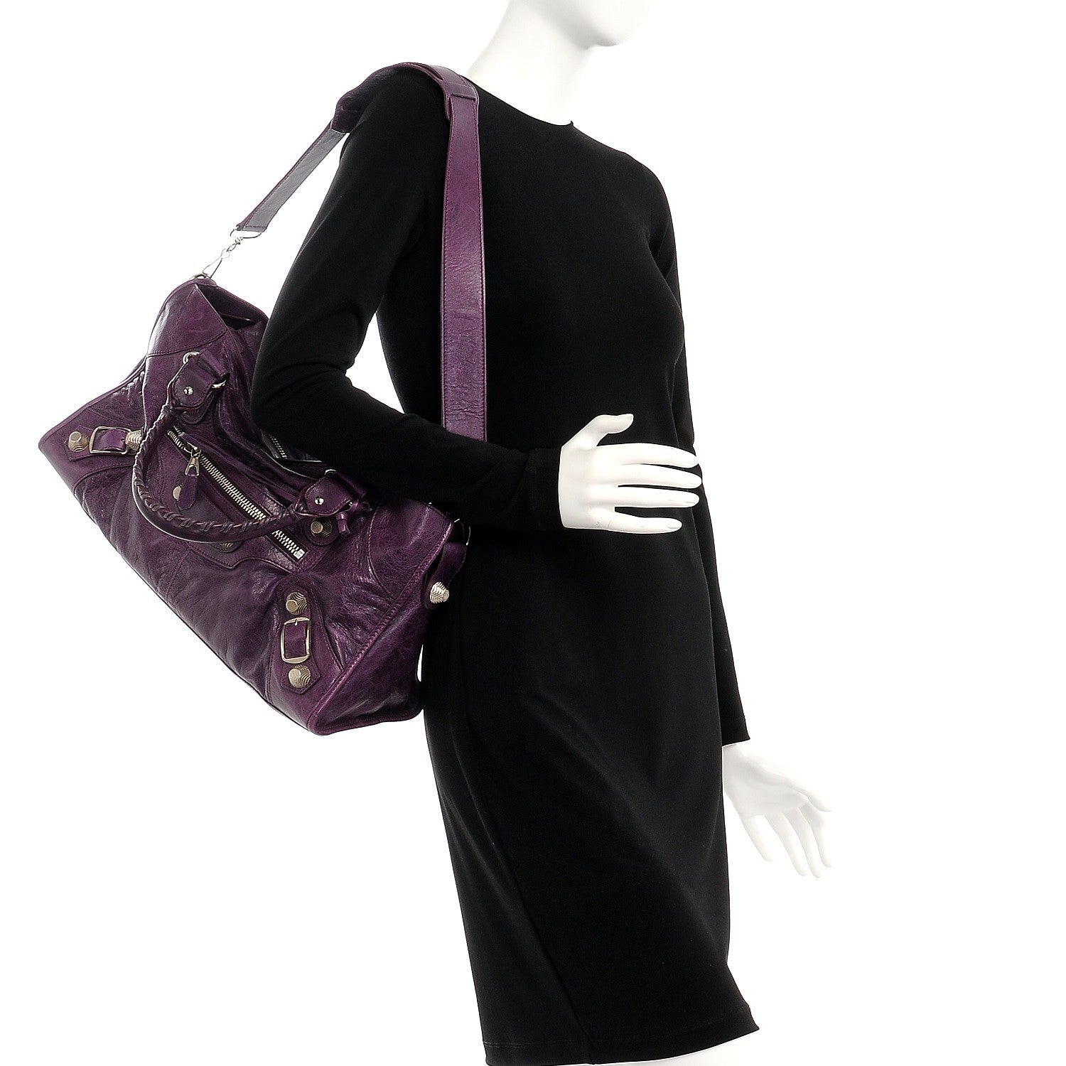 Balenciaga Agneau Giant 21 Silver Hardware Part Time Raisin 2 of 12