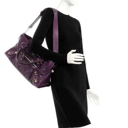 Balenciaga Agneau Giant 21 Silver Hardware Part Time Raisin 2 of 12