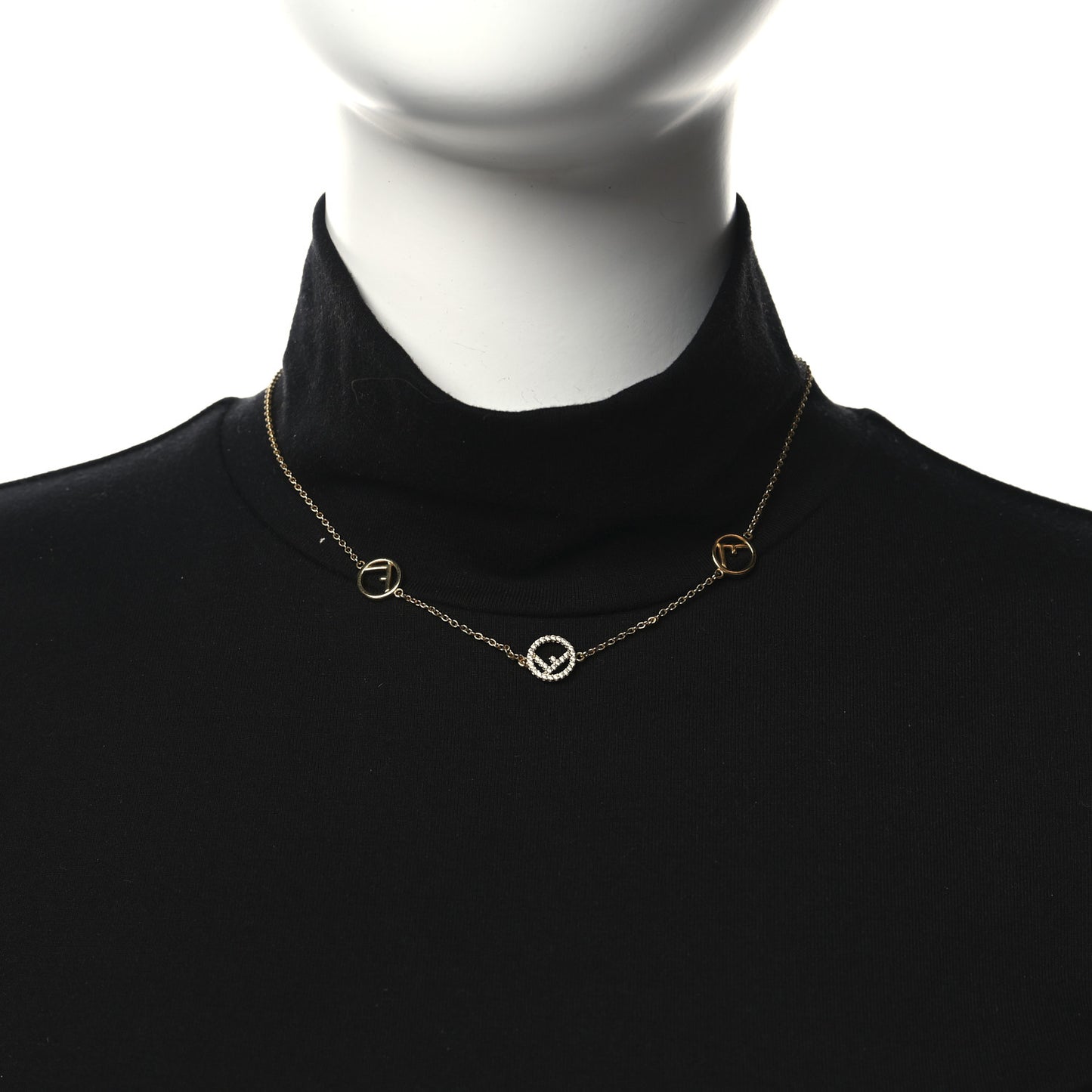Metal Crystal F is Fendi Necklace Gold