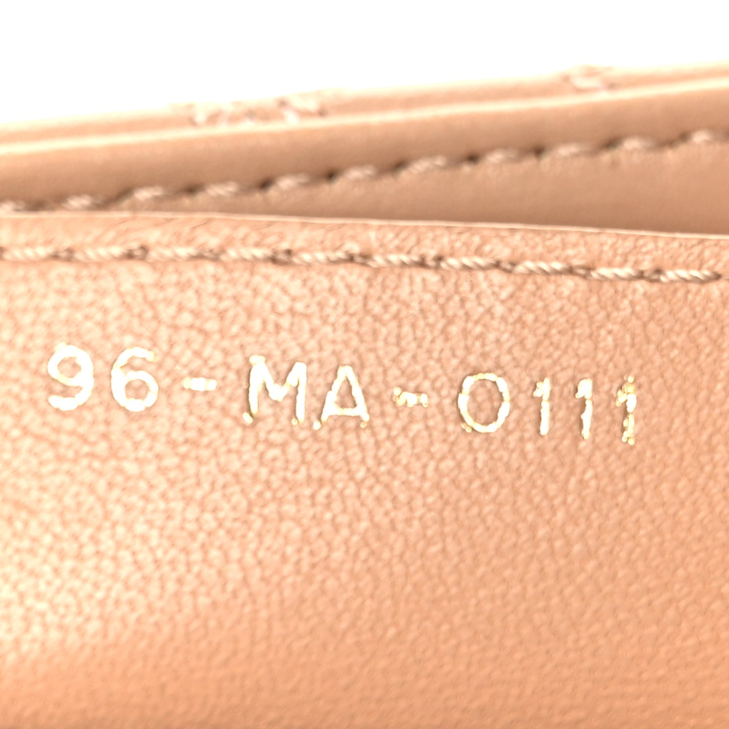 Lambskin Cannage Contrast Stitch Medium Lady Dior Beige