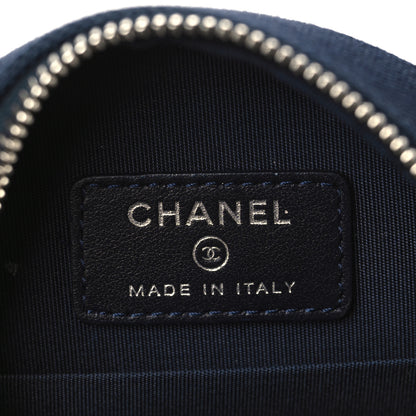 Chanel Canvas CC Studded Round Clutch With Chain Navy 5 of 8